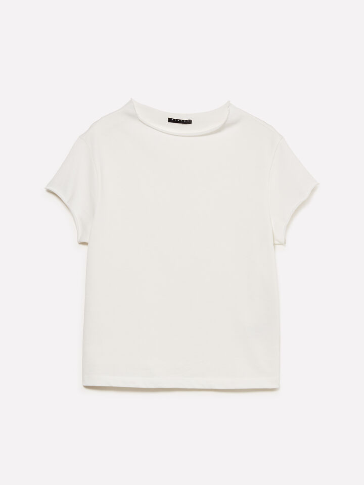 White t-shirt with halter neck - women's short sleeve t-shirts - White | Sisley image number 5